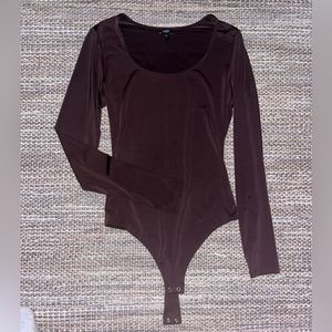 Like NEW Express Brown Body Contour Bodysuit Size Small